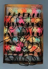 Vtg Christmas string Lights Reflectors Double Star Starburst Twinkle Retro W Box picture