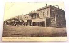 Houston Street Scene WHARTON tx TEXAS (Antique 1912) [RPPC Real Photo POST CARD] picture