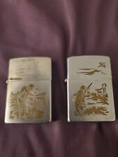 Vintage Zippo Sports Lighters 1969 1976 Hunting Dog Golf WORKS picture
