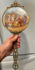 Vintage Large Hand Mirror Courting Couple 15” X 6.5” picture