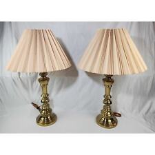 2 Vintage Brass Candlestick Table Lamps 30