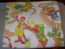 VTG McDonalds Train Design Twin FLAT & FITTED Bedsheets- Sears PermaPrest 1976 picture