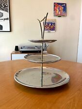 Vintage 1950's Kromex 3-Tier Chrome Serving Tray, Mid-Century Modern picture