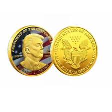 2024 President Donald Trump Gold Plated EAGLE USA Flag Commemorative Coin picture
