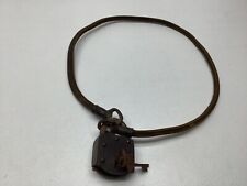 1915 Indian Motorcycle Padlock and Leather wrapped cable with working keys picture