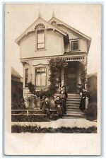 c1910's Eastlake Victorian House Family St. Louis MO RPPC Photo Antique Postcard picture
