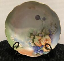 Antique Hand painted/ Signed Fruit & Floral Three Footed Porcelain Bowl. 1905 picture