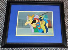 SUPERFRIENDS PRODUCTION ANIMATION CEL OF SUPERMAN , HAWKMAN AND BLACK VULCAN OBG picture