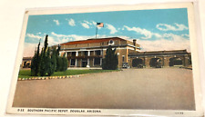 DOUGLAS AZ Arizona Southern Pacific Depot RR 1938 Vintage Postcard picture