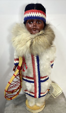 Snow Eskimo Inuit 1960s Vintage Handmade Baby Doll Collectable Figurine picture