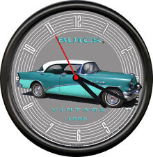 Licensed 1956 Buick 4 Door Sedan Vintage Blue General Motors Sign Wall Clock picture