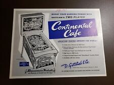 1957 Gottlieb CONTINENTAL CAFE (Woodrail) Original Pinball Flyer picture