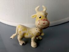 Vintage White Yellow Brown Cow Bull 1.25” HONG KONG picture