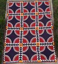 Antique 1880’s New York Beauty Hand Stitched American Folk Art Quilt picture