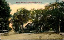 Vtg Brockton MA View of Main & Plain Street Campello Residential 1910s Postcard picture