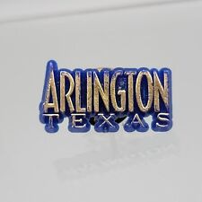 VTG Arlington Texas Pin Button Hat Lapel Tie Vest Blue Gold Plastic Spellout picture
