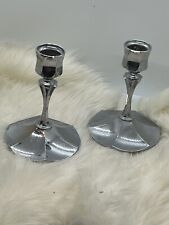 Pair of Silver Candlesticks - Irvinware - Made in USA - Chrome #338 picture