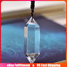 Natural Clear Quartz Crystal Wand Pendant Healing Energy Stone Necklace Amulet picture
