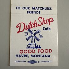 Vintage 1970s Dutch Shop Cafe Havre Montana Matchbook Cover picture