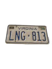 Vintage 1979 Virginia License Plate LNG-813 picture