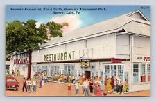 Old Postcard Hanson's Restaurant Bar Grille Harvey's Lake PA Advertising Signs picture