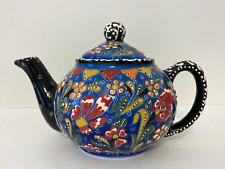 Turkish Handmade Ceramic Teapot Raised Pattern 8