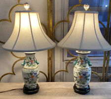 A Pair Of (2) Vintage Chinese Porcelain Table Lamps Mint Condition  picture