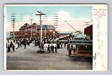 Long Beach CA-California, New Pavilion And Pier, Antique Vintage c1906 Postcard picture