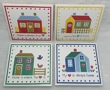 TRIVETS Tiles Coaster JSNY Home is where the heart is Wall Decor set 4 VINTAGE picture