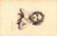 Vintage Postcard- A young per with arrows picture