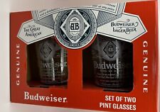 Budweiser Signature Pint Glasses 16oz Set of 2 NEW in box picture