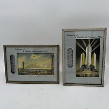 1933 CHICAGO WORLD FAIR,SKY RIDE, And Three Towers SOUVENIRS in METAL FRAMES. picture