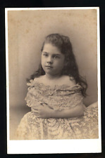 Pretty Little Girl Lace Dress Long Hair Marietta Ohio Photographer Cabinet Card picture