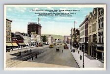 Reading PA-Pennsylvania, Penn Square Looking East, Antique Vintage Postcard picture