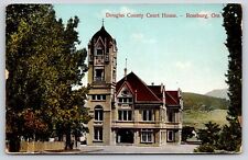 Roseburg Oregon~Douglas County Courthouse 1899~Hills Behind~1916 Postcard picture