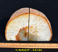 Natural Color GEODE BOOKENDS * U Pick from 16 * 6-9