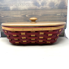 2012 Longaberger Everyday Traditions Paprika Basket Wood Lid and Protector picture