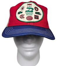 Vtg Burlington Northern Railroad Snapback Patch Hat K-Products Red Wht Blue USA picture