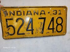 Vintage 1931 Indiana Automobile License Plate #524748 picture
