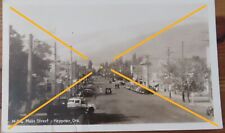 1945 M-526 Heppner Oregon OR Main Street RPPC photo 1 cent freedom speech stamp picture