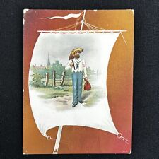 1880s Hatchet Baking Powder Trade Card Sailor Man Pictured on Sail, Embossed picture