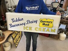 Vintage Golden Guernsey Dairy Ice Cream Lighted Advertising Sign Milwaukee Wis picture