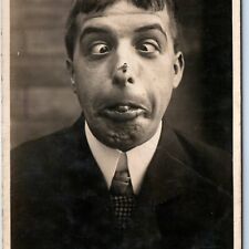 1907 Comic Goofy Man Bee on Face RPPC Robert McCrum Real Photo PC IA Lange A171 picture