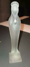 Vintage Praying Mary Frosted Glass Statue (9 Inches) picture