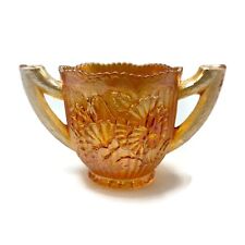 Imperial Glass Company Ohio Pansy Marigold Carnival Glass Sugar Bowl picture