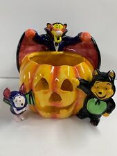 Disney Winnie The Pooh Halloween Jack-O-Lantern Pumpkin Bowl Tigger Piglet picture