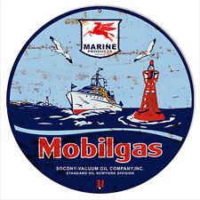Mobilgas Marine Products Vintage Metal Sign 14x14 picture