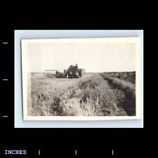 Vintage Photo FARM SCENE MEN WITH COMBINE FARMING HORSE DRAWN CART picture