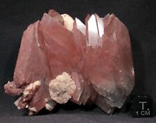 6.7 cm Barite Crystals w/ red hematite from Cumberland, England - old labels picture