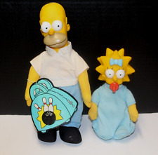 Vintage 1990 The Simpsons Homer & Maggie Simpson Burger King Plush Doll picture